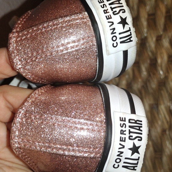 Pink Sparkle Converse All Star Chuck Taylor Like New Juniors 4 - Picture 5 of 6